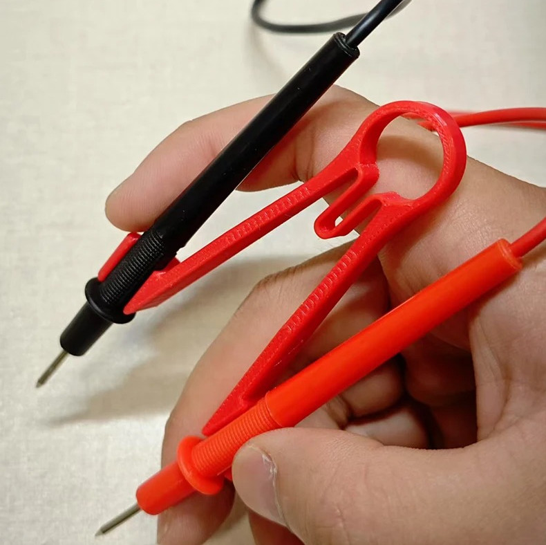 2pcs 3D-printed Multimeter Probe Holder 8mm/10mm One-Handed Electrician Tool