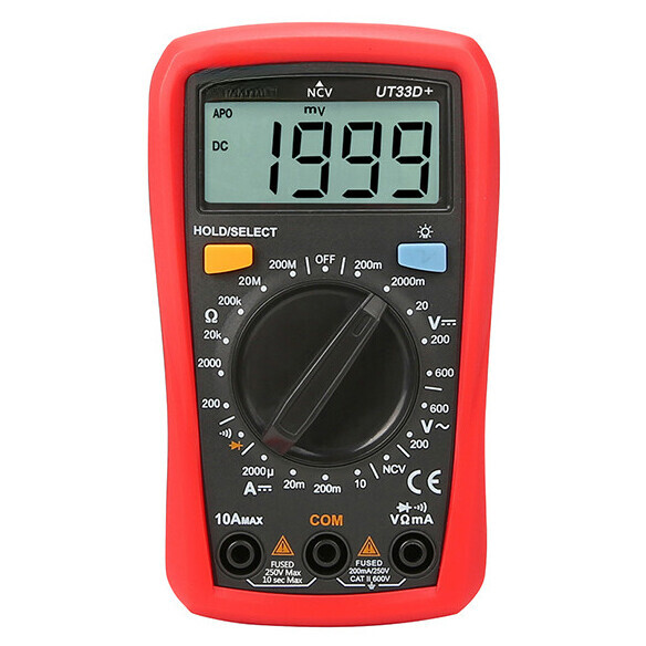 UT33D+ Mini Digital Multimeter 600V NCV Palm Size Manual Range AC DC Voltmeter