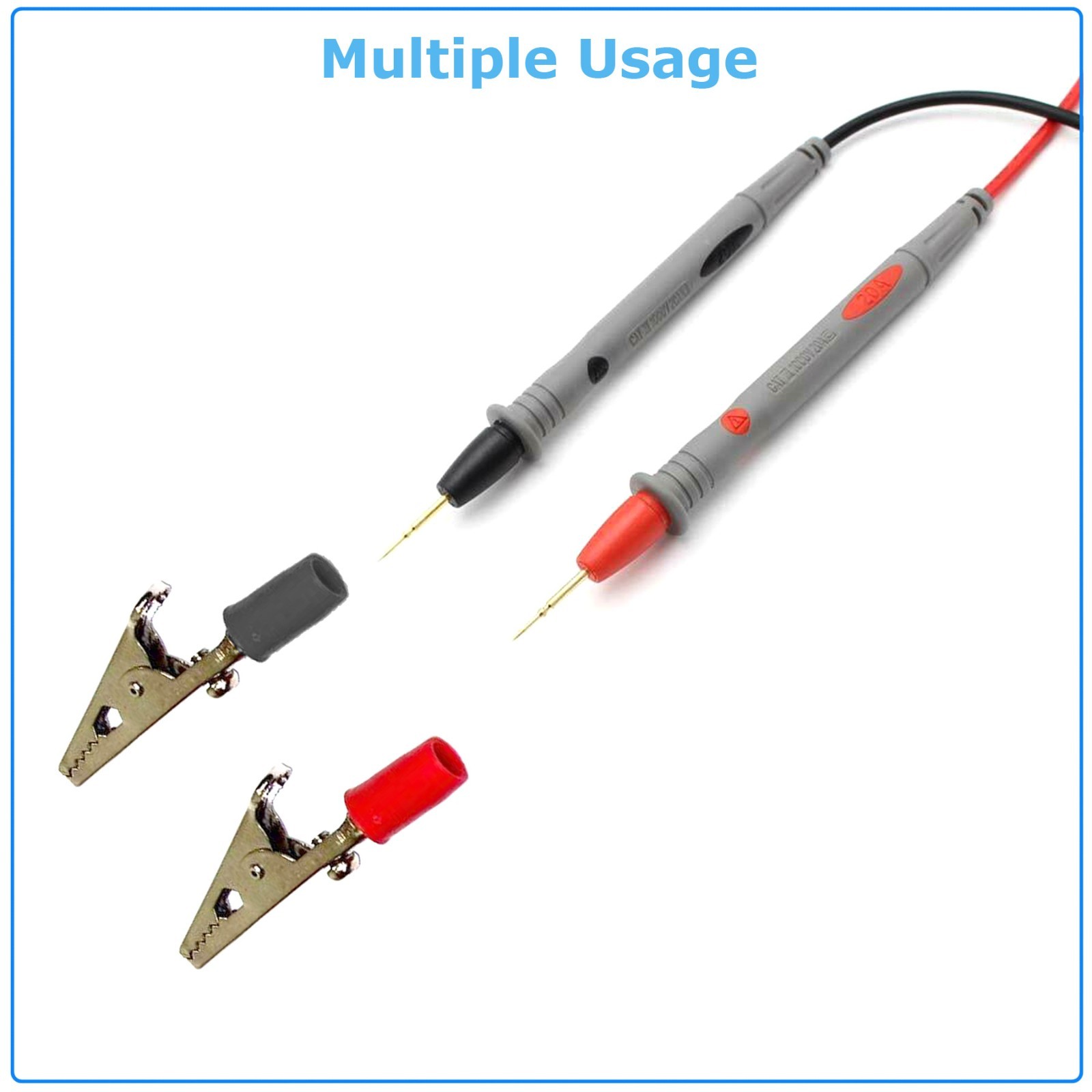 Multimeter Test Leads for Fluke Meter Electrical Alligator Clip Probes 1000V 20A