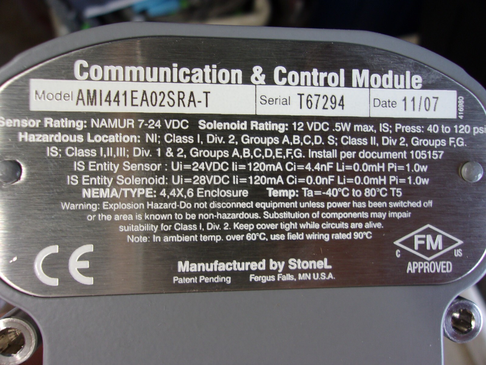 STONEL AMI441EA02SRA-T Axiom Limit Switch, 1058A