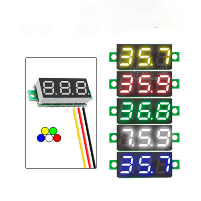 Mini Size LED Panel Voltage Meter 3-Digital LCD Display Adjustment Voltmeter