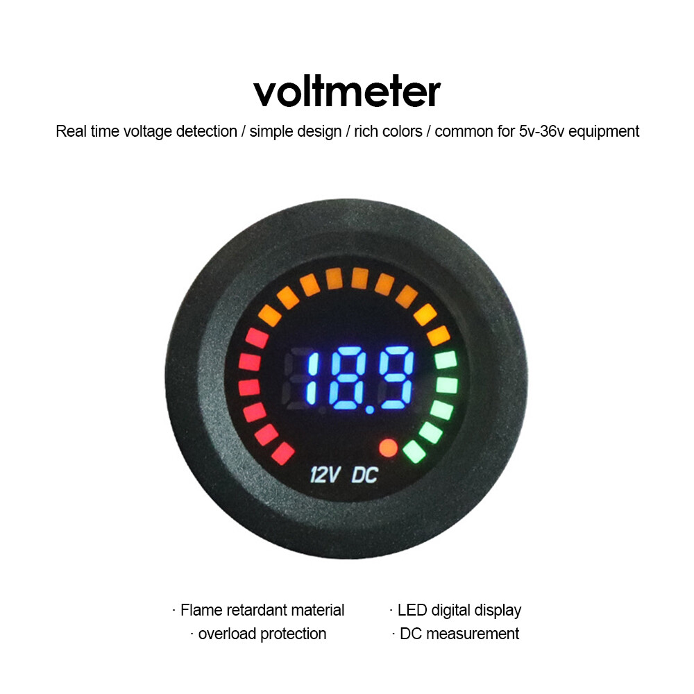 DC12V Color Screen Voltmeter DC LED Digital Display Car Voltage Monitor 5V-36V-