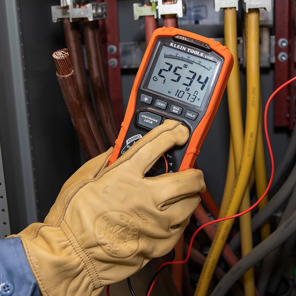 Klein Tools ET600 Multimeter, Megohmmeter 90 cubic inches, Orange/Black