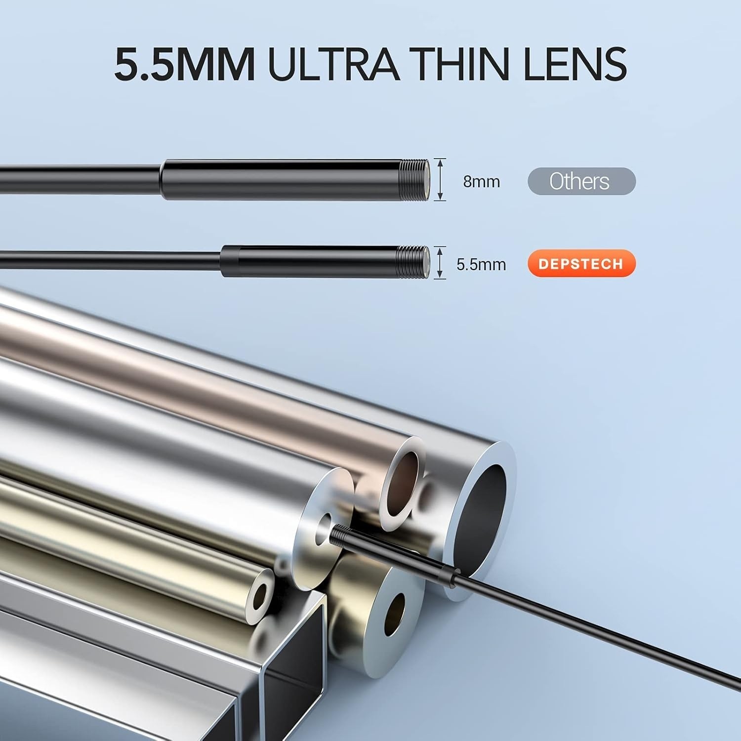 DEPSTECH 5.5mm Industrial Endoscope, 1080P Digital Borescope Inspection Camera
