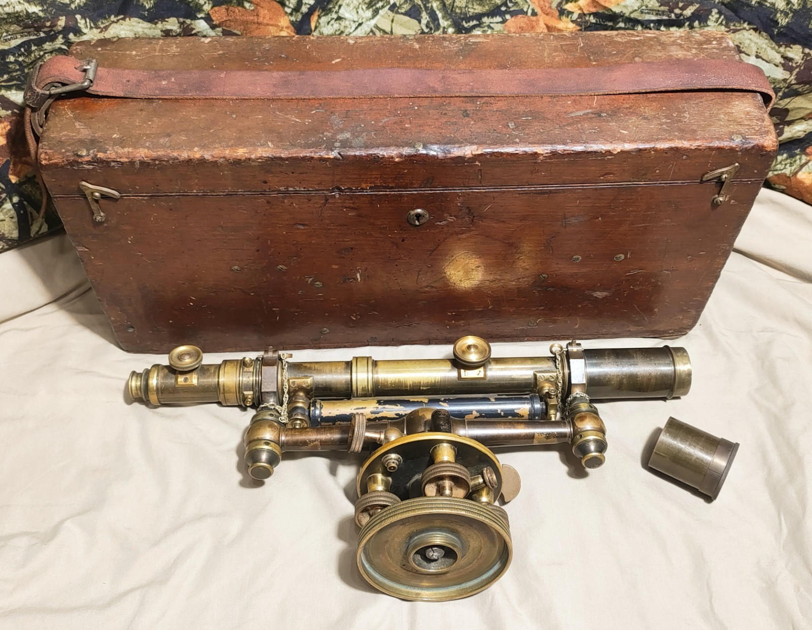 Early 1900’s W&LE Gurley 21” Brass Surveyor Wye Level Transit with Wooden Case
