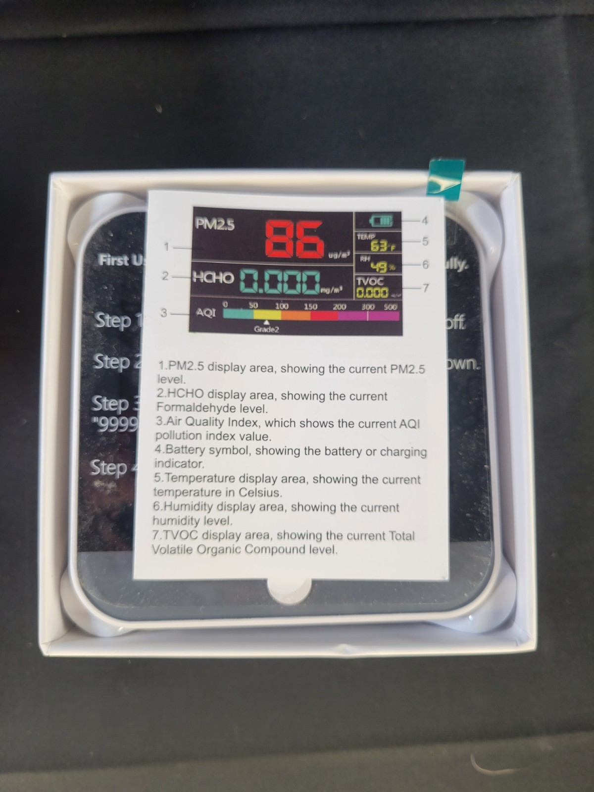 DM306 8-in-1 Air Quality Monitor HCHO Formaldehyde TVOC PM2.5 PM10 PM1 Tester