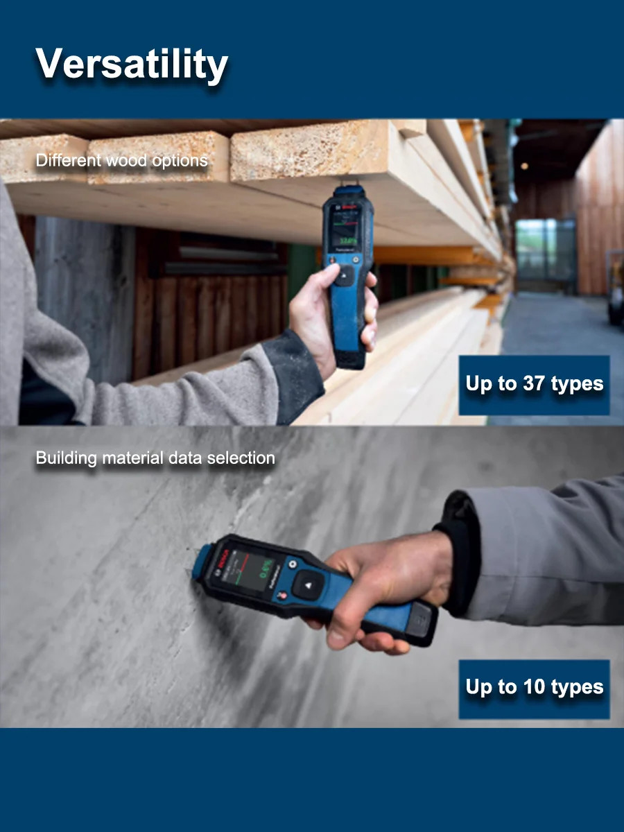Bosch GMP2-15 Wood Moisture Meter Hygrometer LCD Brick Timber Damp Detector IP65