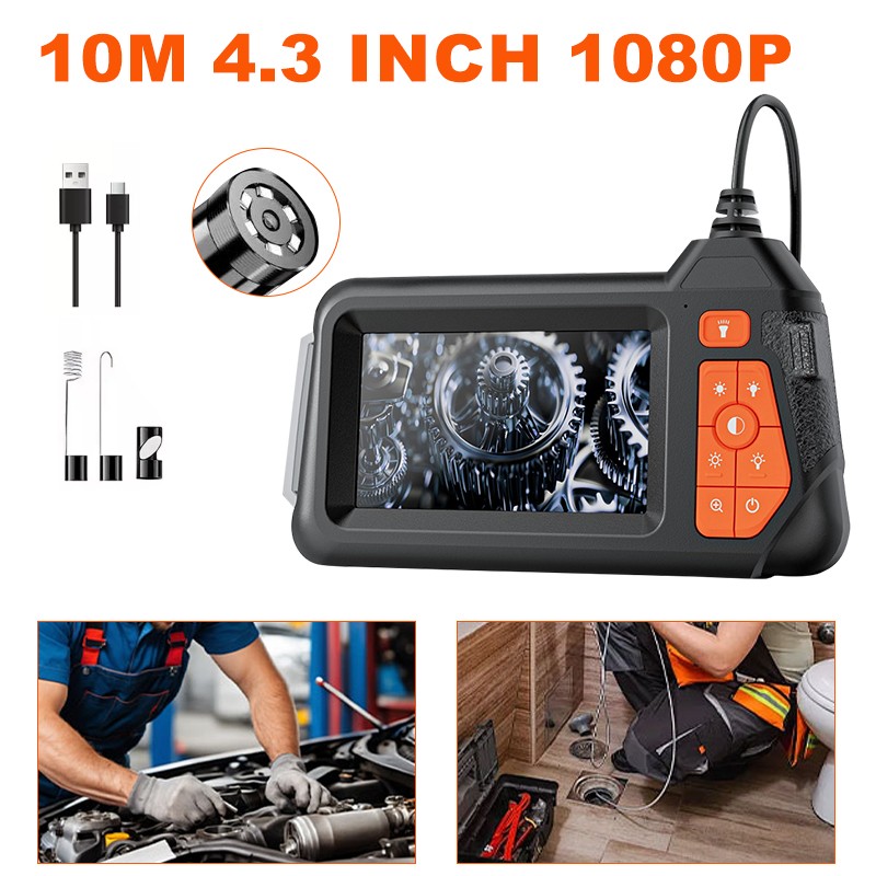 Industrial Endoscope Camera HD 1080P 4.3″ IPS Pipe Inspection Car Repair IP67