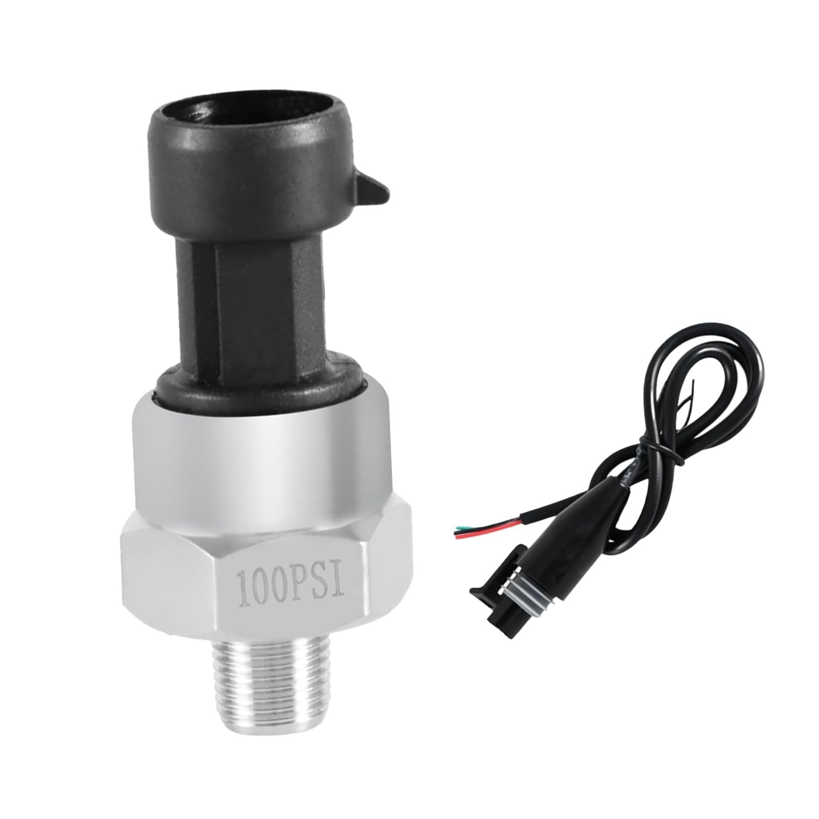 100 PSI Fuel Pressure Sensor, Oil Fuel Pressure Transducer Sender with 1/8″-2…