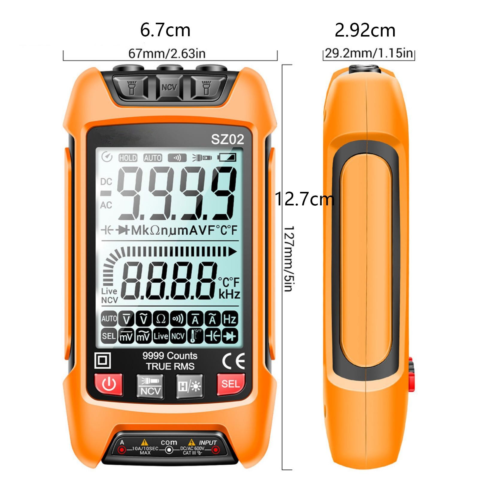 Smart Digital Multimeter 9999 Counts True RMS Auto Electrical Capacitance Meter/