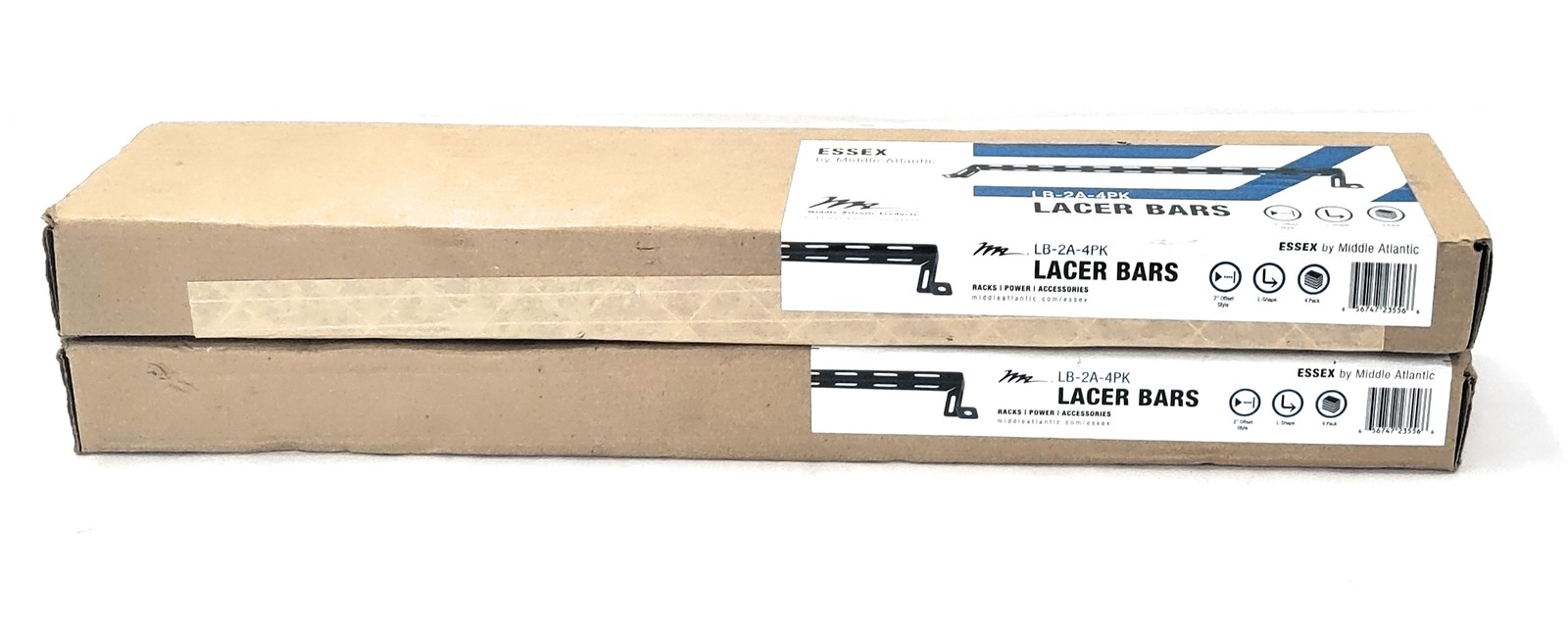 Lot of 2 4-Pack Middle Atlantic LB-2A-4PK 2″ Rack Cable Management Lacing Bars