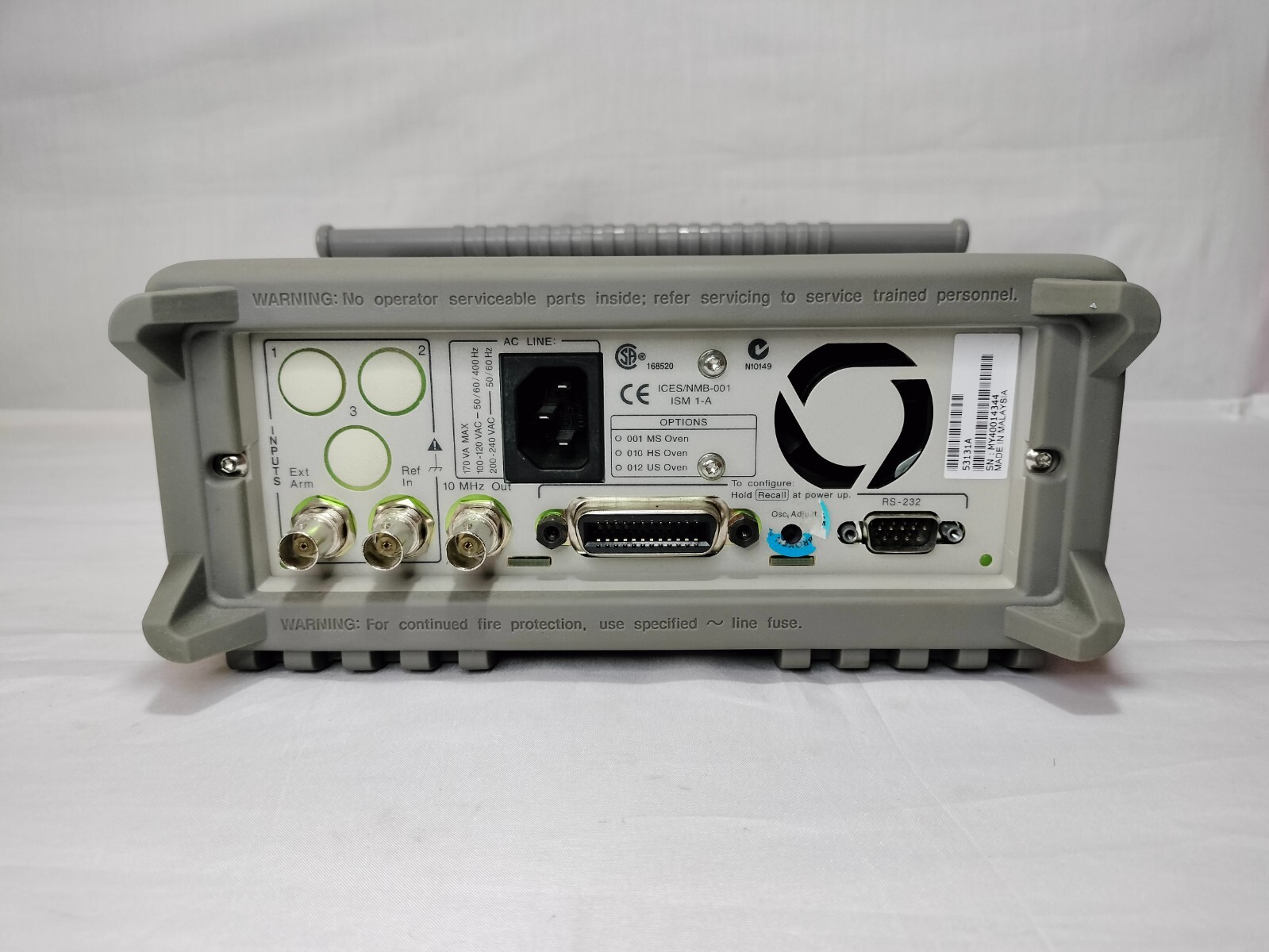 HP Agilent 53131A Universal Counter 225MHz S/N:MY40014344 Made in Malaysia