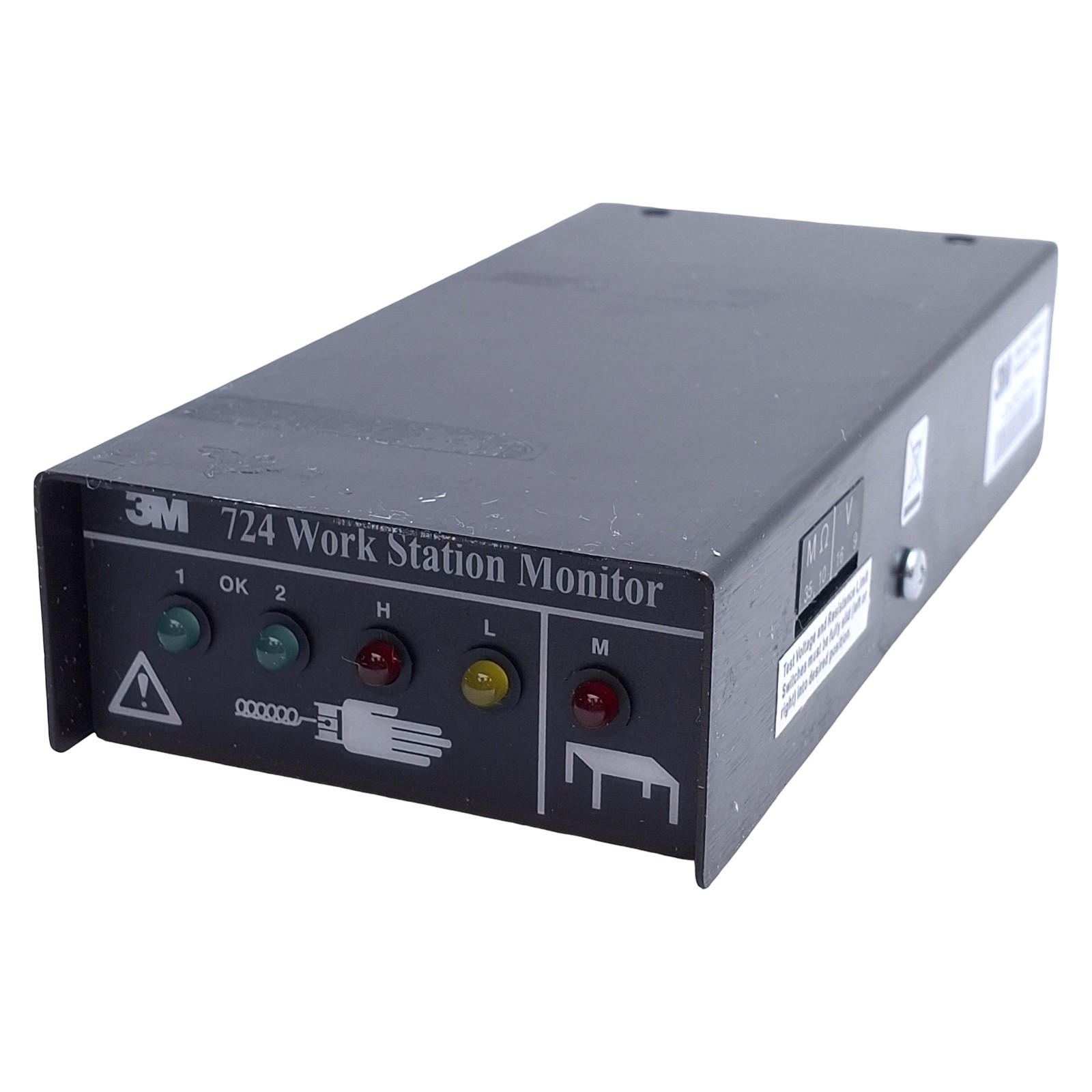 3M 724 Workstation Monitor, 25VDC@50mA, 3.7megohms Test Limit, 2.75x1x1in