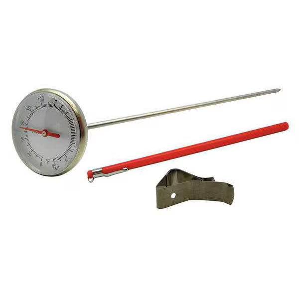 Manufacturer Varies 8″ Stem Analog Pocket Thermometer, 0 Degrees to 220 Degrees