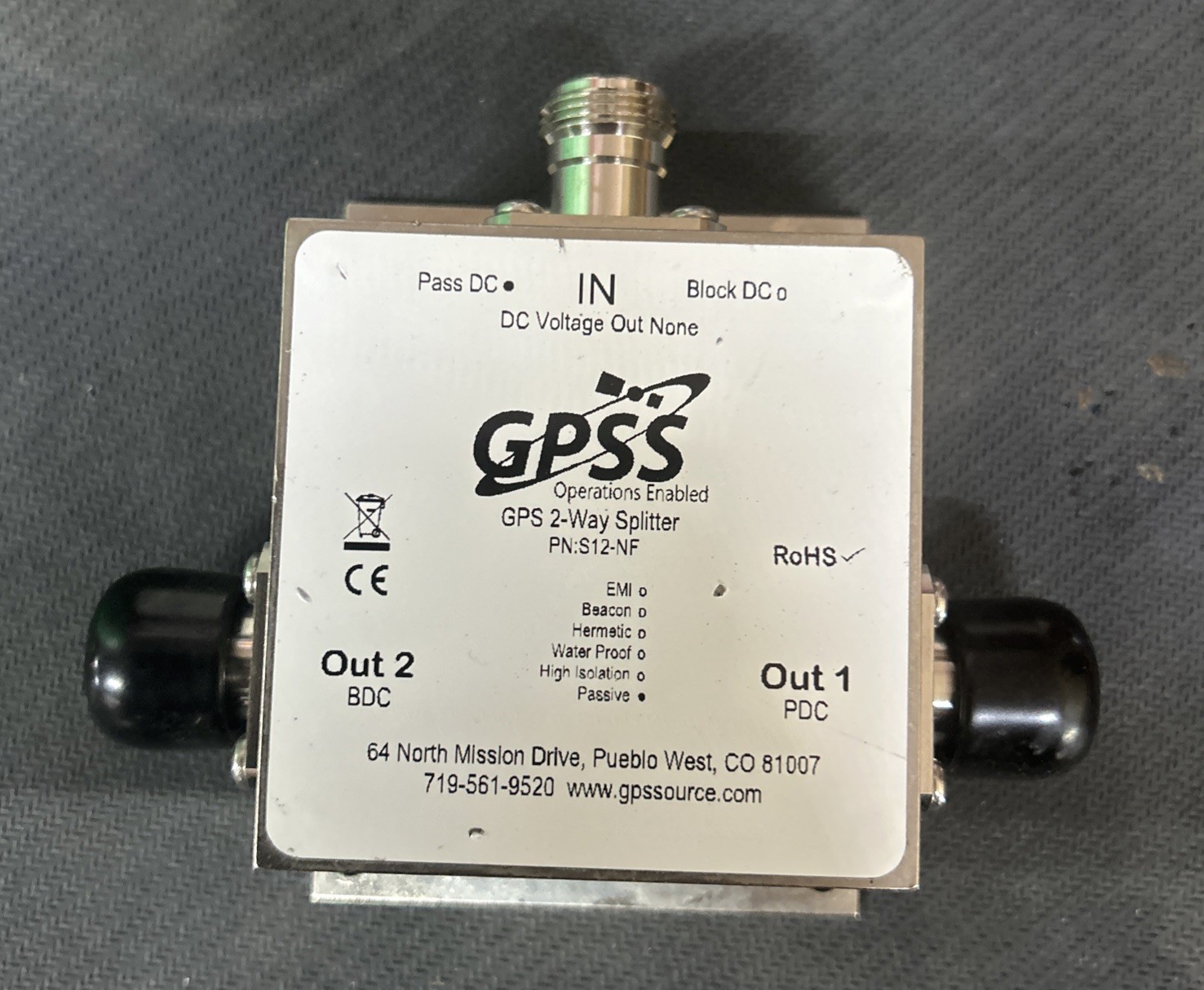 NEW !! GPSS GPS 2-Way splitter S12-NF