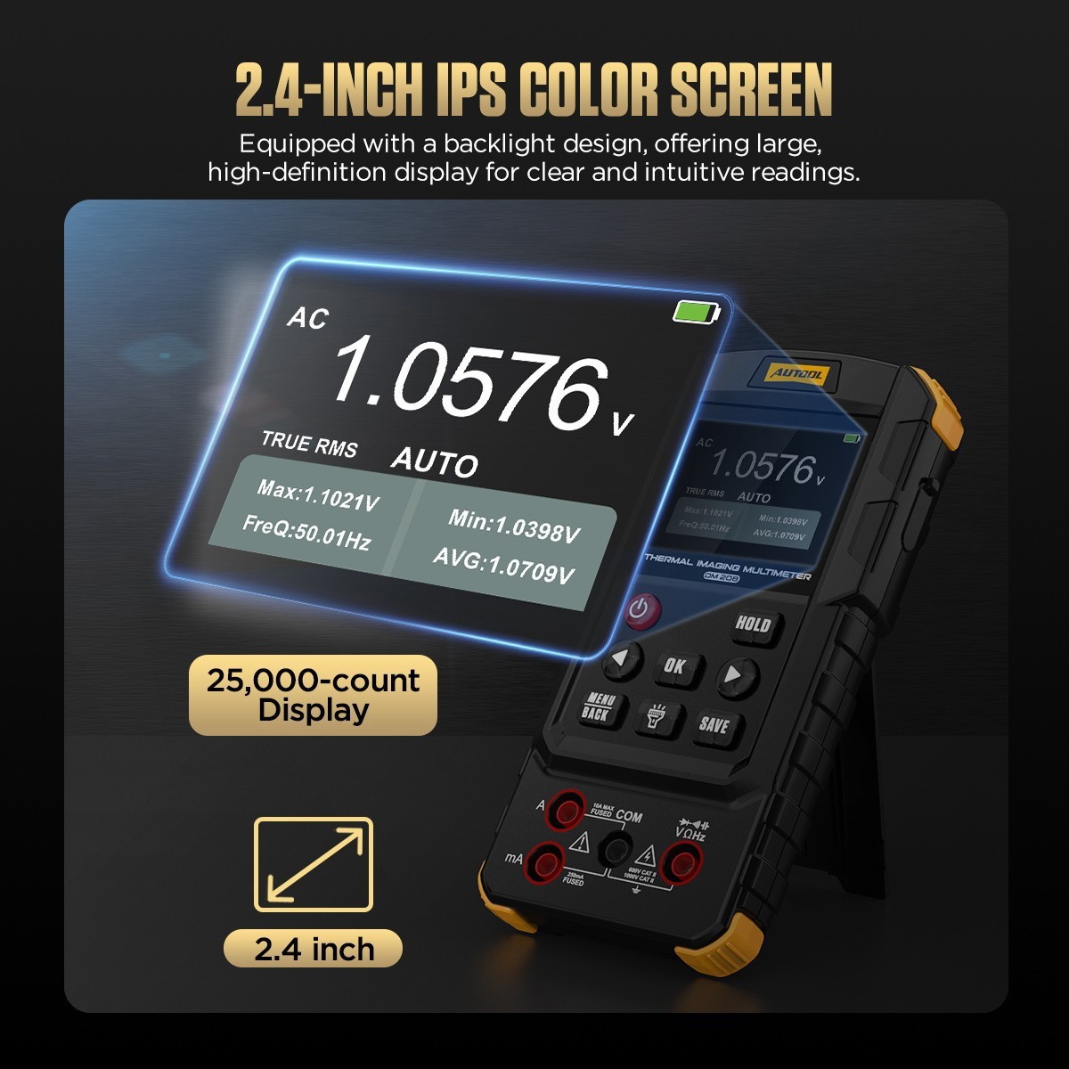 Thermal Imaging Camera 2 in 1 Digital Multimeter 25000count for Car Industrial
