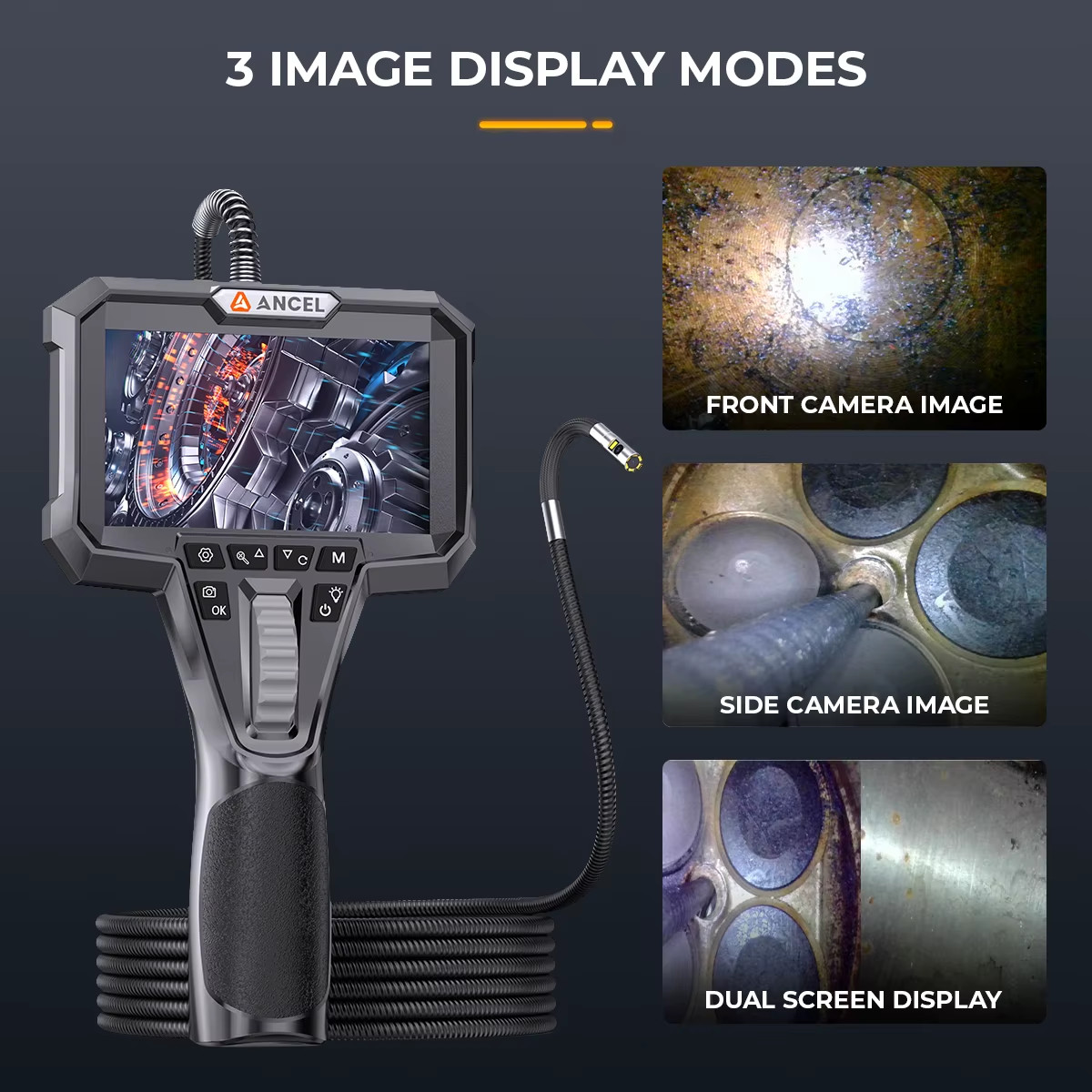 4.3-inch IPS LCD Articulating Inspection Borescope Camera Endoscope Dual Lens