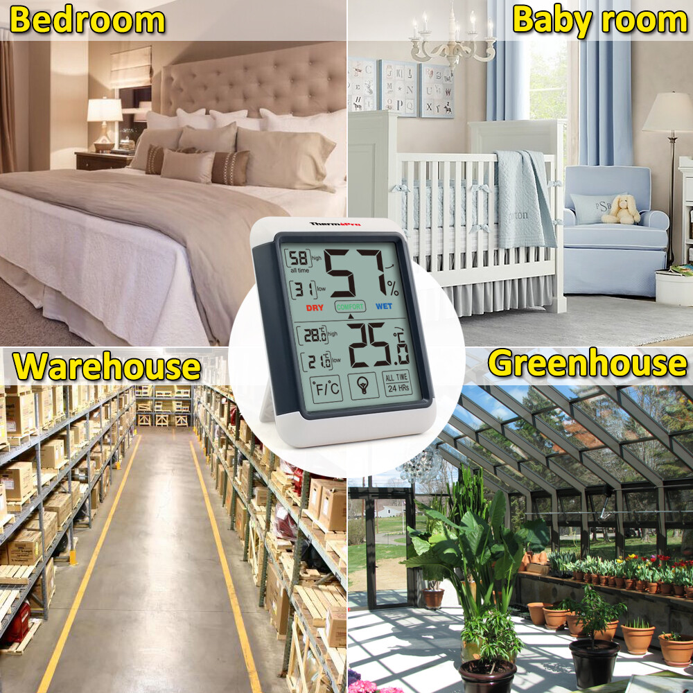 1/3/4/5 ThermoPro Digital LCD Touchscreen Humidity Thermometer Indoor Hygrometer