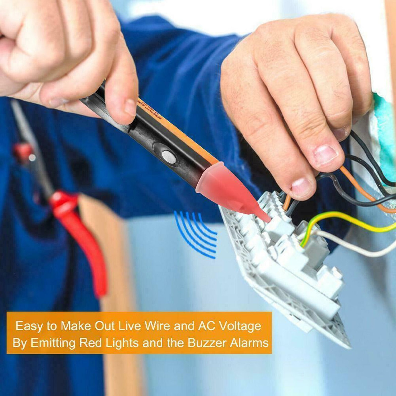 Voltage Electric Tester Volt Detector Test Pen AC DC Non-Contact Sensor 90-1000V