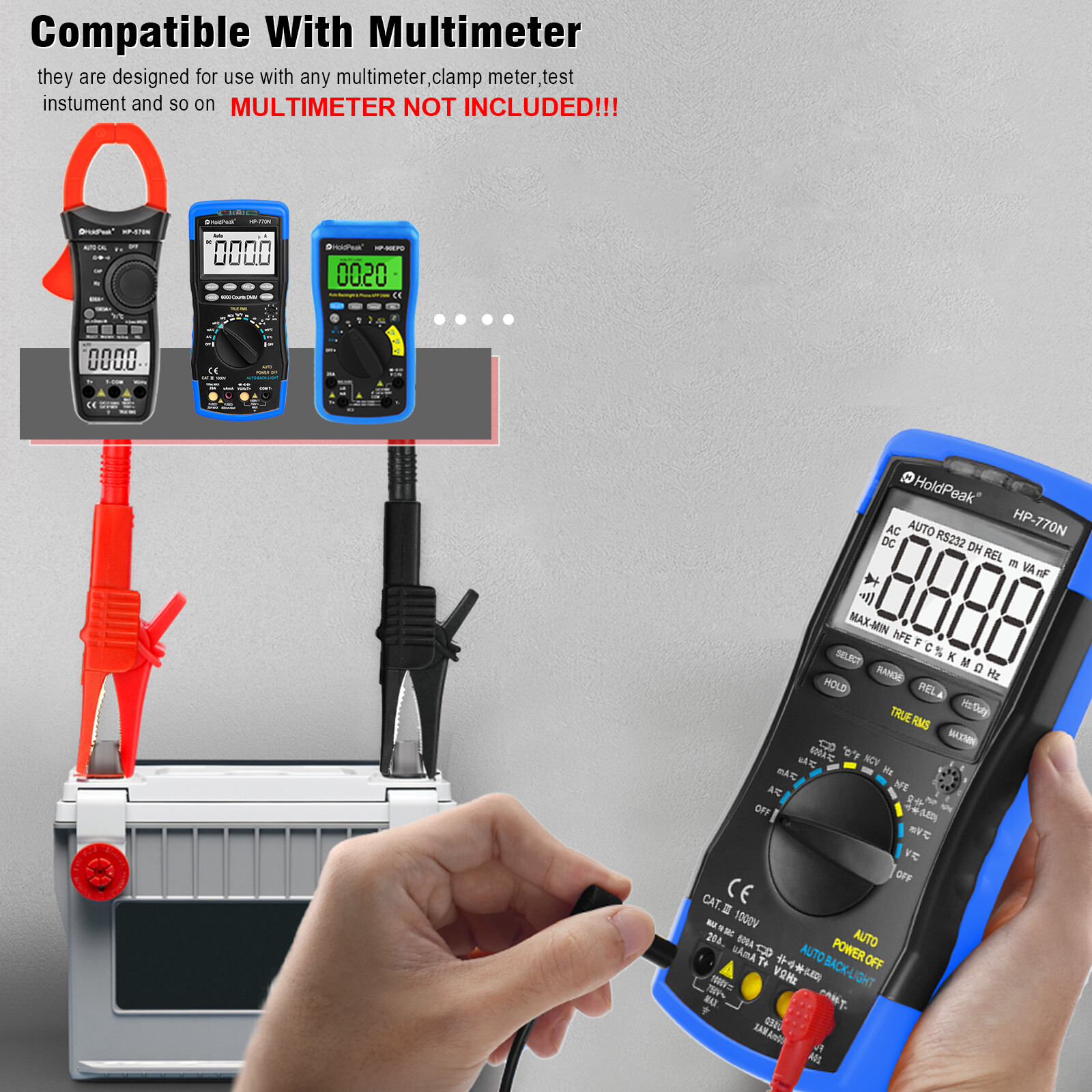92PCS Automotive Multimeter Circuit Test Leads kit Electric Probe Alligator Clip