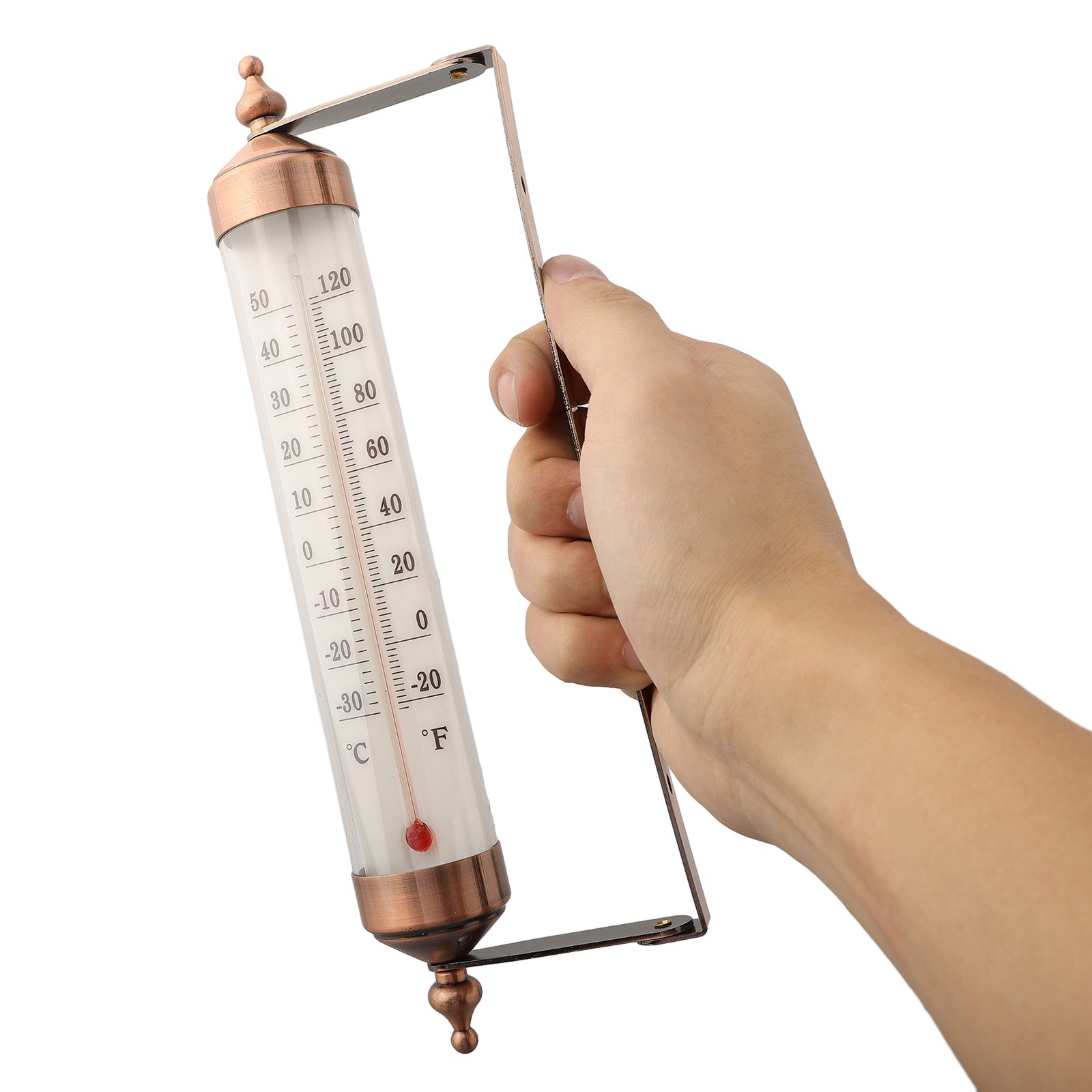 Cordless Indoor Outdoor Thermometer 10 Inch Dual Scale Steel Construction