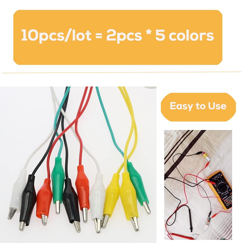 10PCS Alligator Clip Test Leads Electrical Jumper Wires Circuit Probes Set