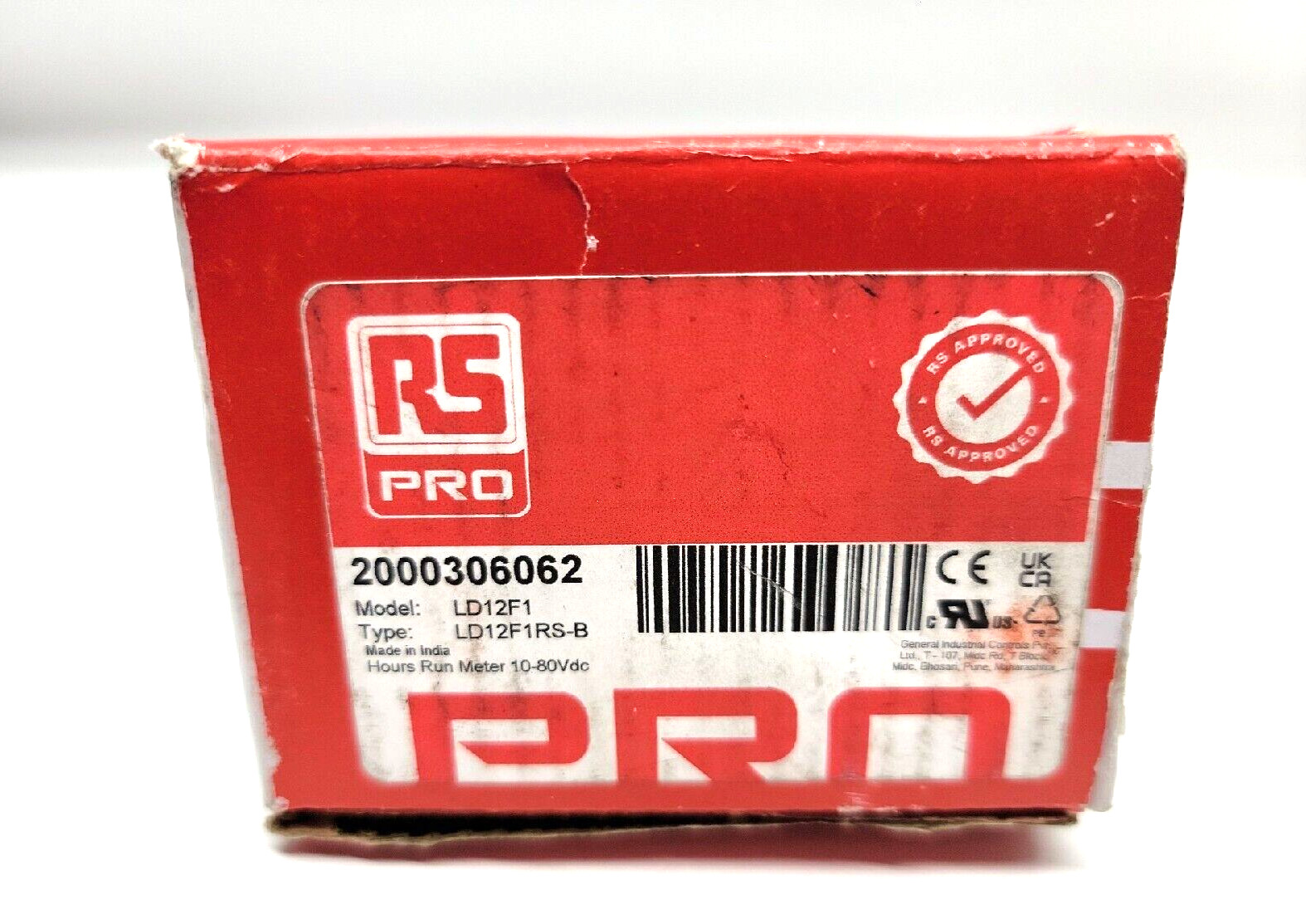 RS Pro Hour Meter Quartz Rectangular 2-Hole Bezel 6-Digit 2000306062