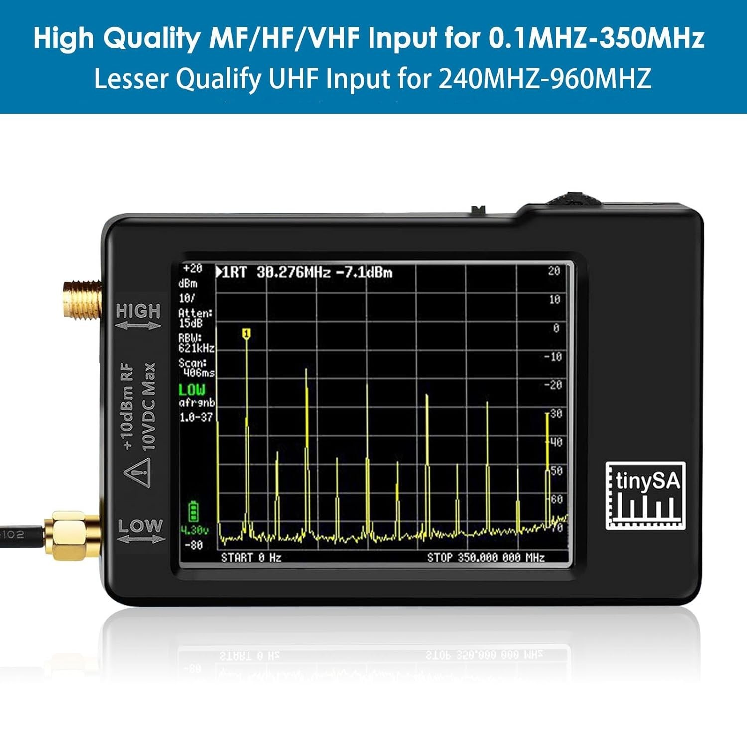 Handheld Frequency Analyzer Signal Generator 0.1MHz-960MHz Touchscreen RF Tool