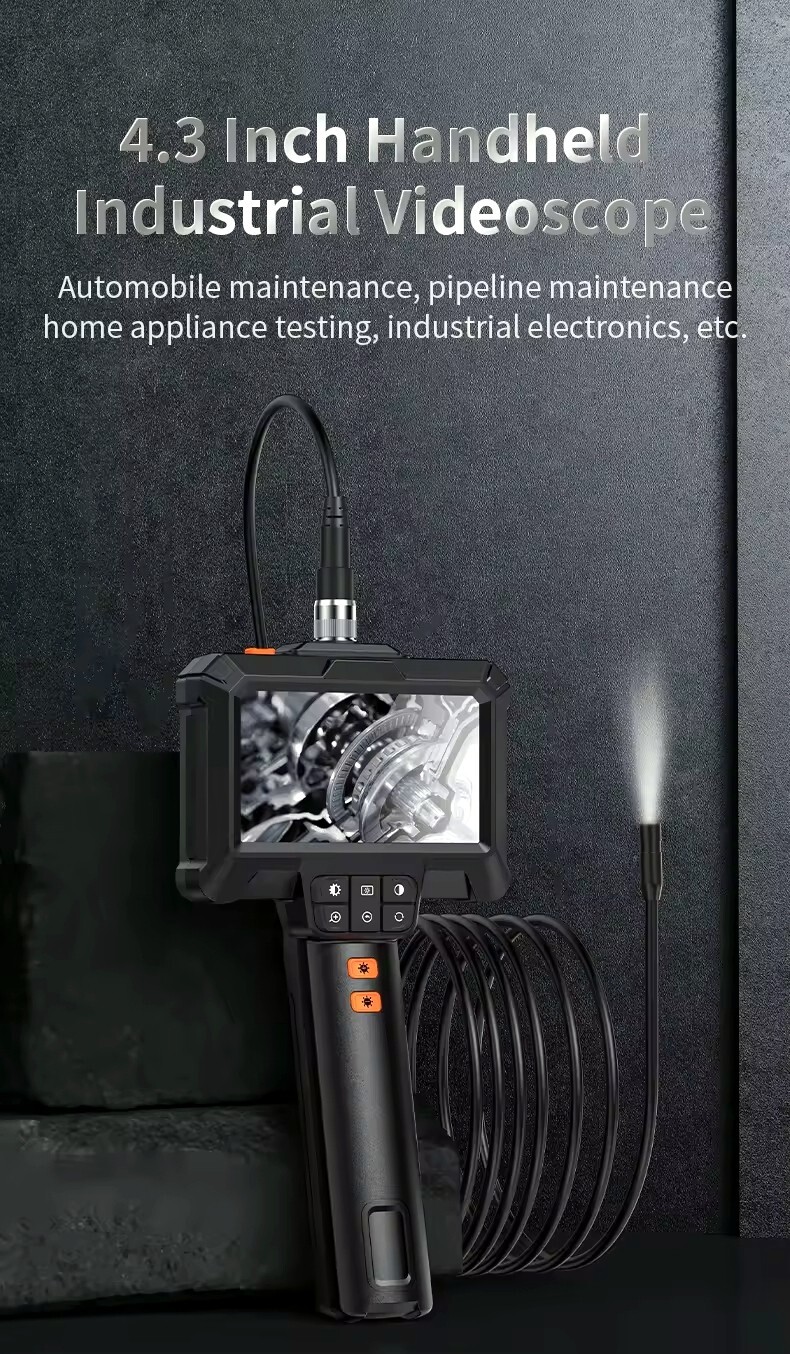 4.3″ IPS 1080P HD Screen Handheld Industrial 5m Endoscope Camera Pipe Waterproof