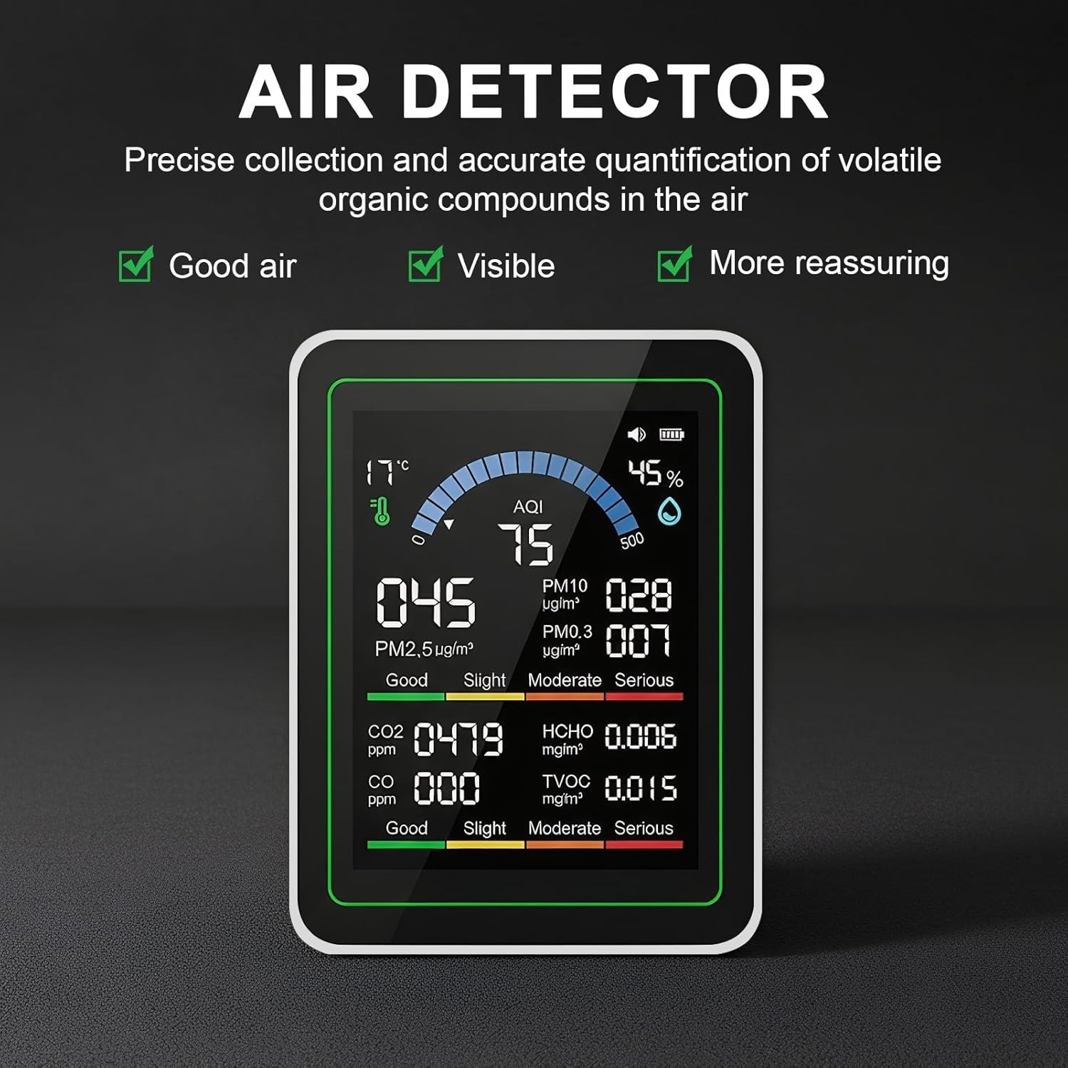 MT13 10-in-1 Indoor Air Quality Monitor, Real-time AQI Tester