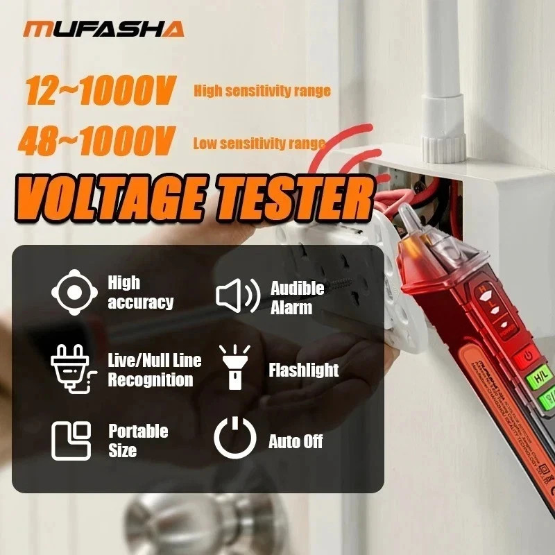 Non-Contact Voltage Detector 12-1000V AC Tester Pen Smart Breakpoint Finder