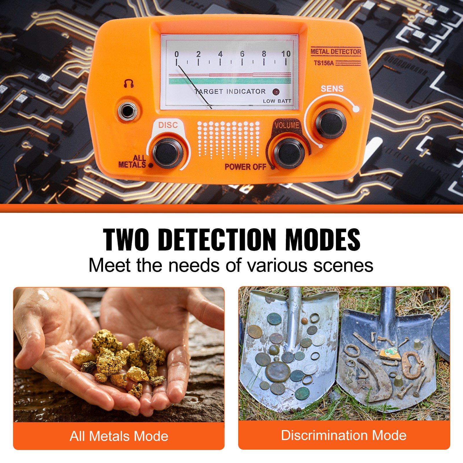 Uimoso Metal Detector for Adults Professional Gold Detector 8 in IP68 Waterproof