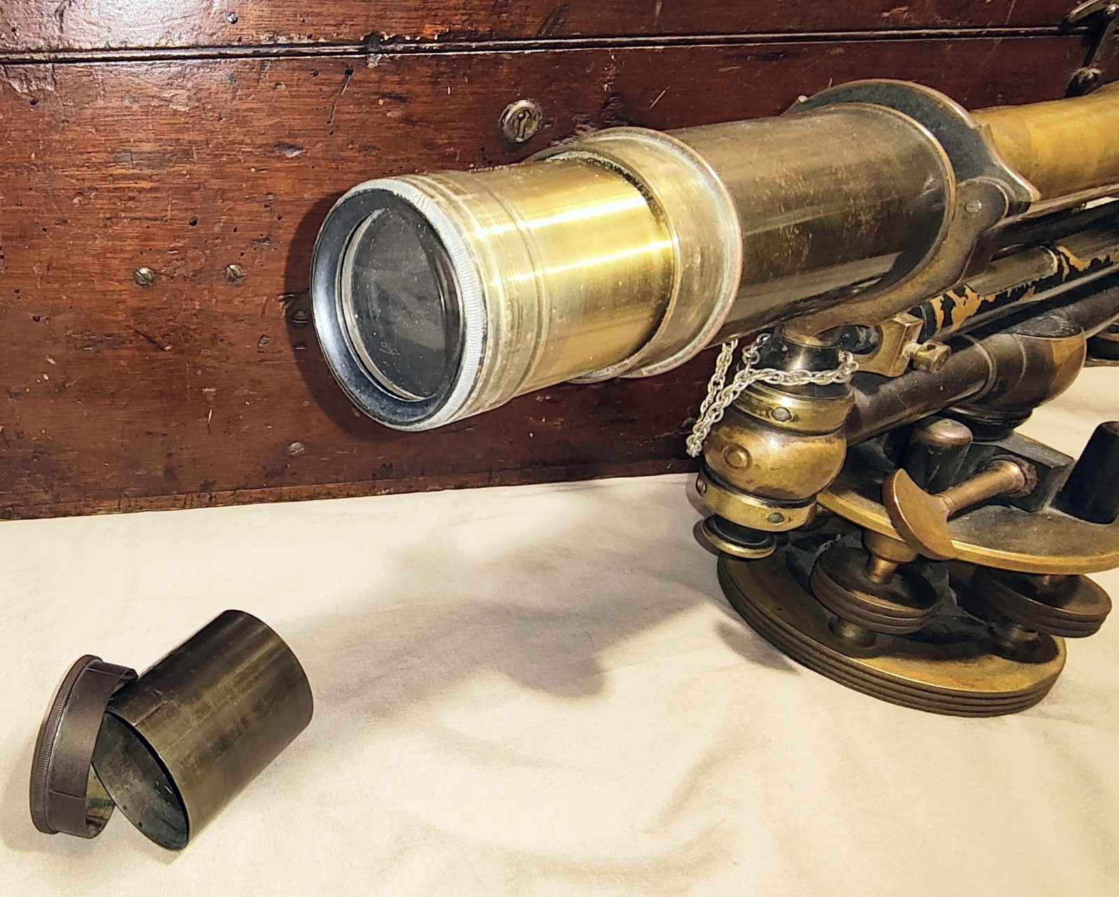 Early 1900’s W&LE Gurley 21” Brass Surveyor Wye Level Transit with Wooden Case