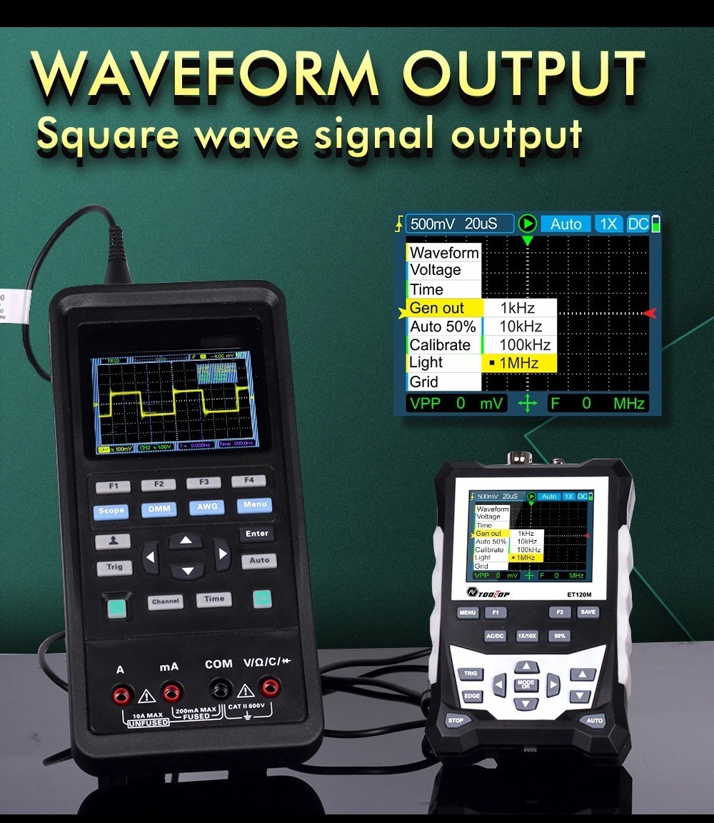 TOOLTOP ET120M Auto Digital Oscilloscope Scope Portable Repair USB C DSO
