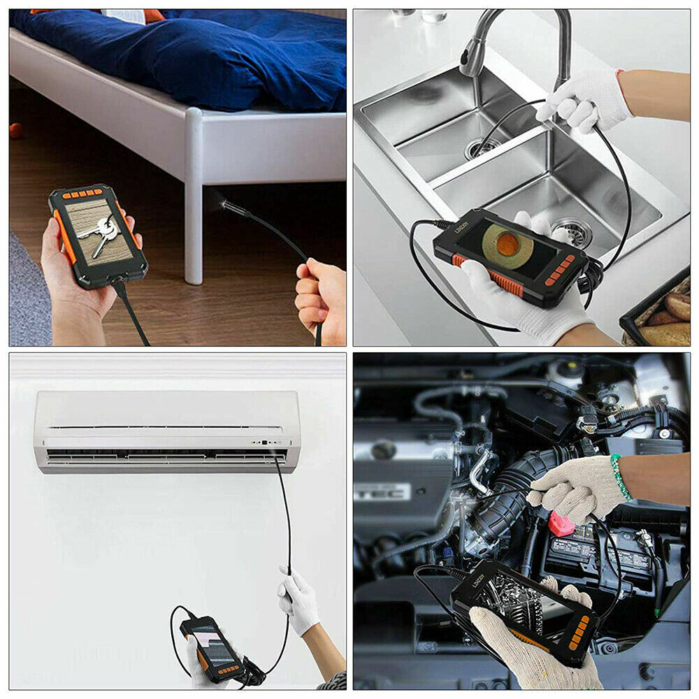 1080P HD Industrial Endoscope Borescope LCD 4.3inch 8mm Inspection Snake Camera