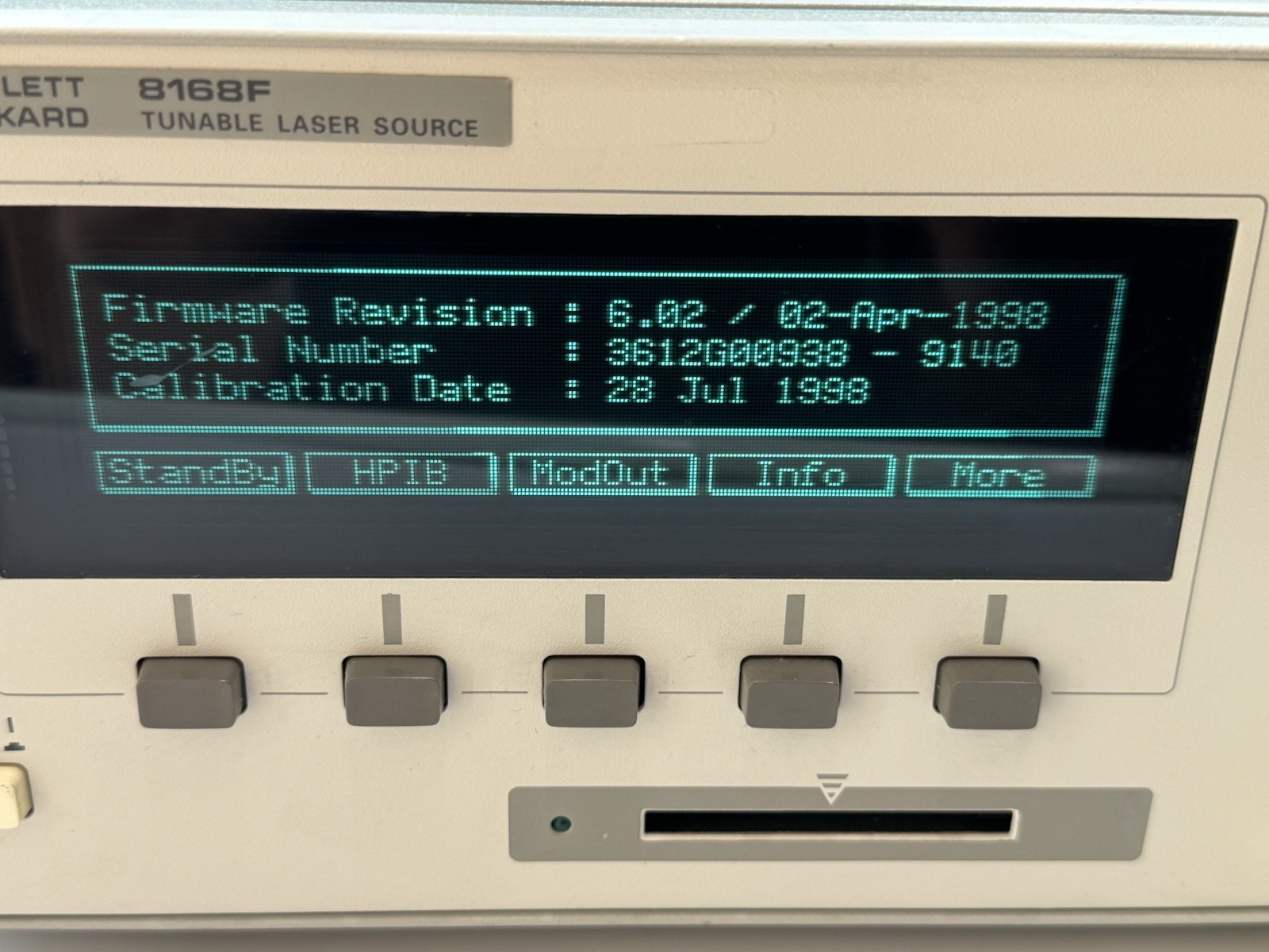 Keysight Agilent HP 8168F Tunable Laser Source 1450nm to 1590nm Unlocked