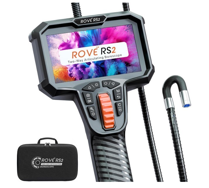 ROVE RS2 Articulating Borescope Camera with Light, 1080P Industrial Endoscope