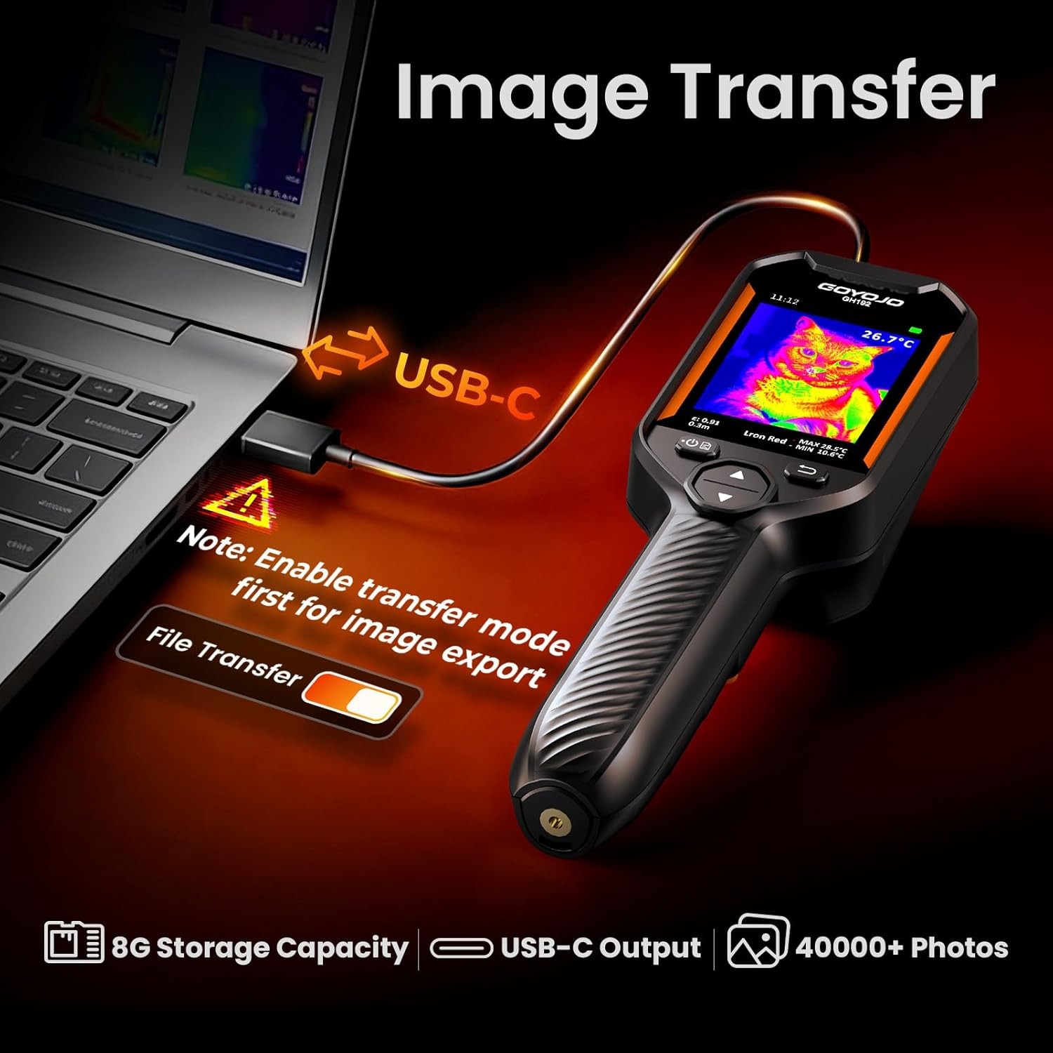 GOYOJO Handheld Thermal Imaging Camera 240X240/640X480 Super IR Resolution 25Hz