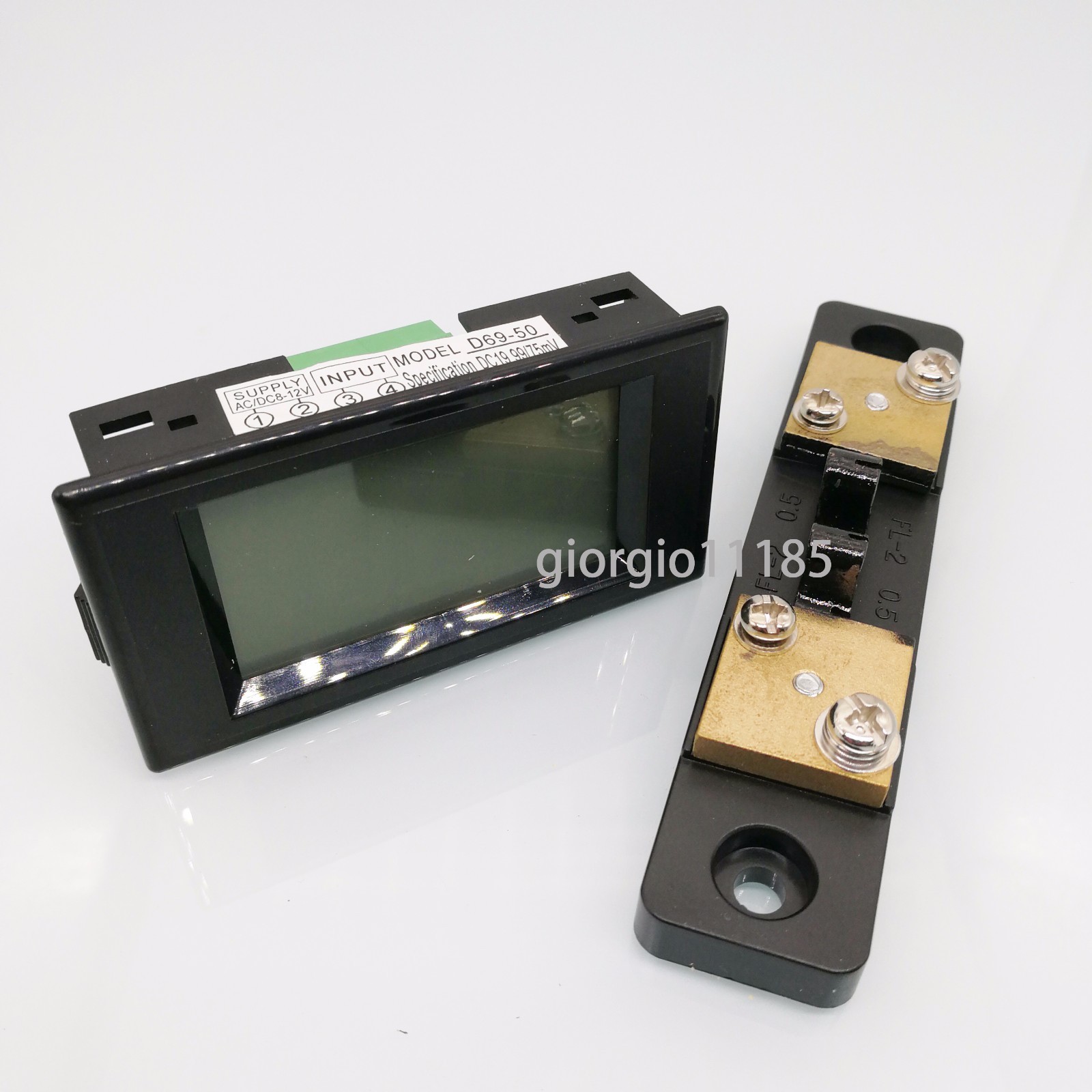 Blue LCD Digital AMP Current Panel Meter Ammeter DC 20A & Shunt