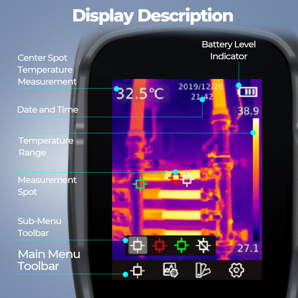 Topdon Handheld Thermal Imager IR Infrared Imaging Camera With 2.4″ LCD Screen