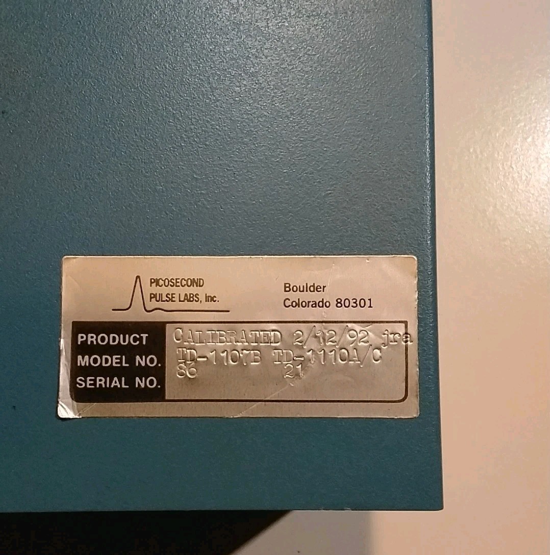 Picosecond Pulse Labs Tunnel DIODE Pulse Generator Model TD-1110A / C TESTER