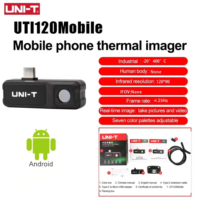 UNI-T UTi261M Thermal Imaging Camera 256×192 for Android Type-C Phones