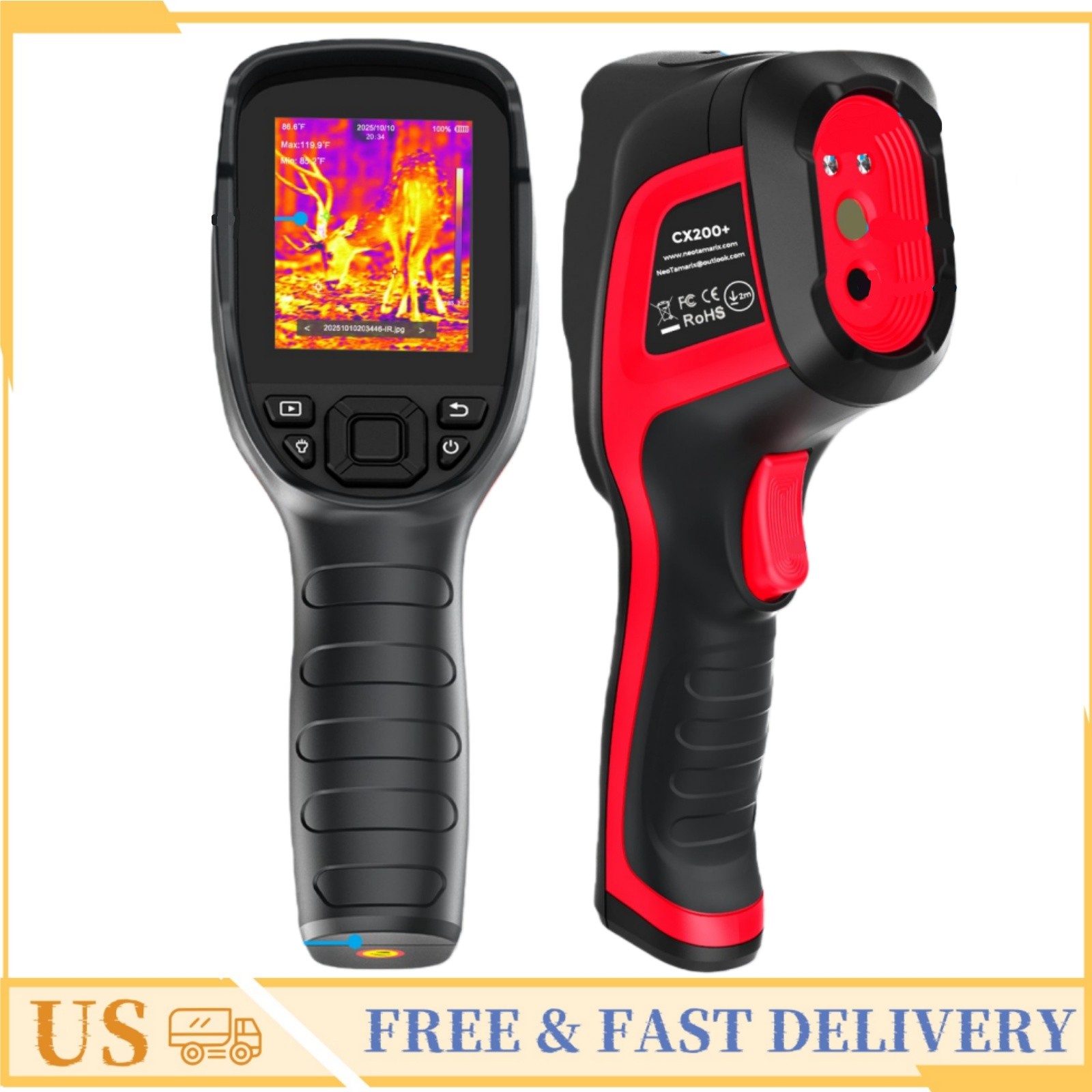 Handheld Thermal Imaging Camera W/32GB SD Card CX200+ Support Video Recording