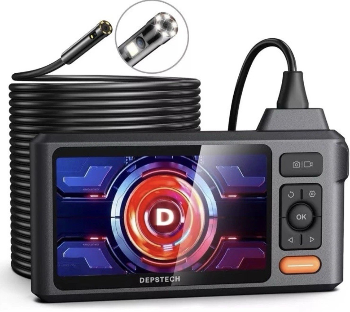 DEPSTECH 1080P Dual Lens Endoscope 7.9mm 50FT Sewer Inspection Camera with Case.
