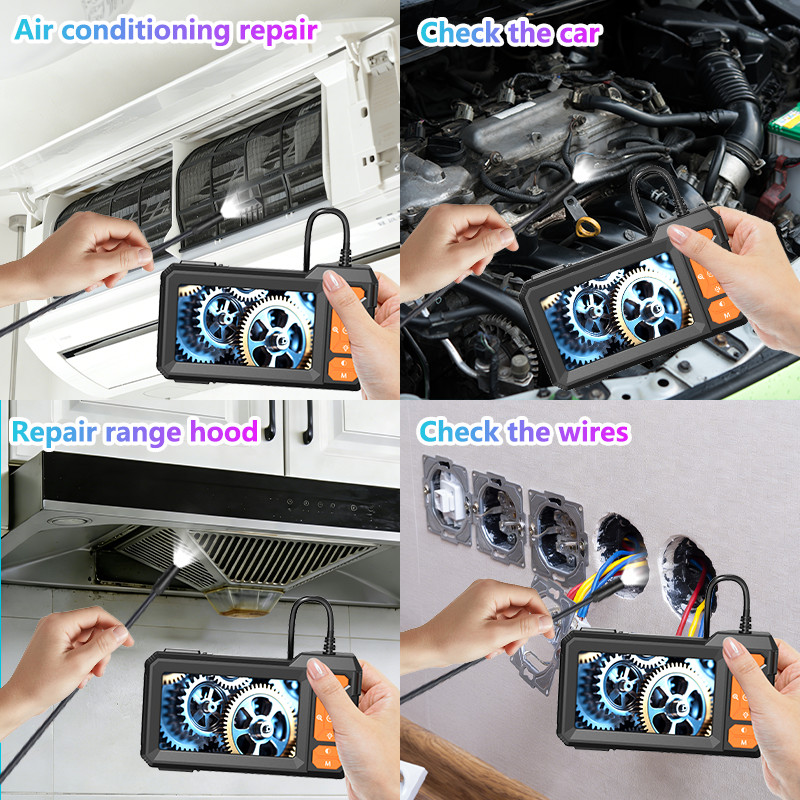 Endoscope Upgrade with Light Dual Lens 4.3 Inch IPS Screen with 8 LED lights