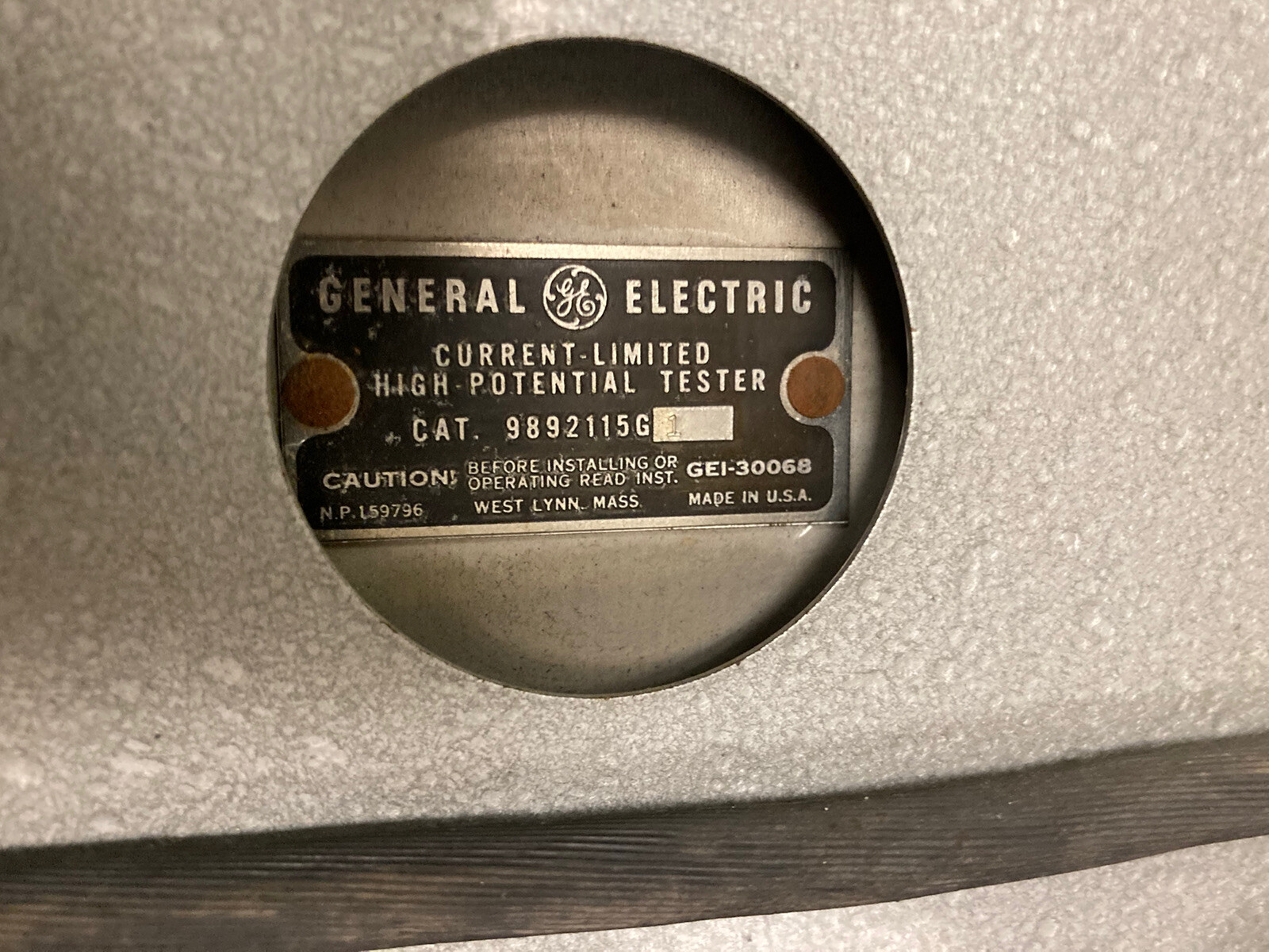 General Electric,9892115G 1,Current-Limit High-Potential Tester 120V 50/60HZ