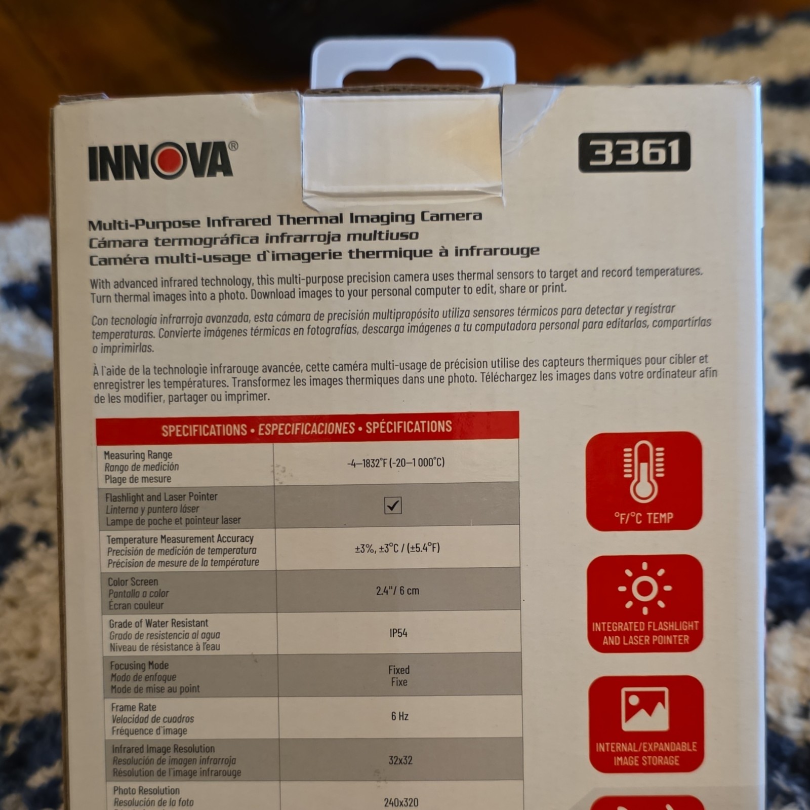 Innova 3361 Handheld Thermal Imaging Camera 32×32 IR 240×320 -4 to 1832°F