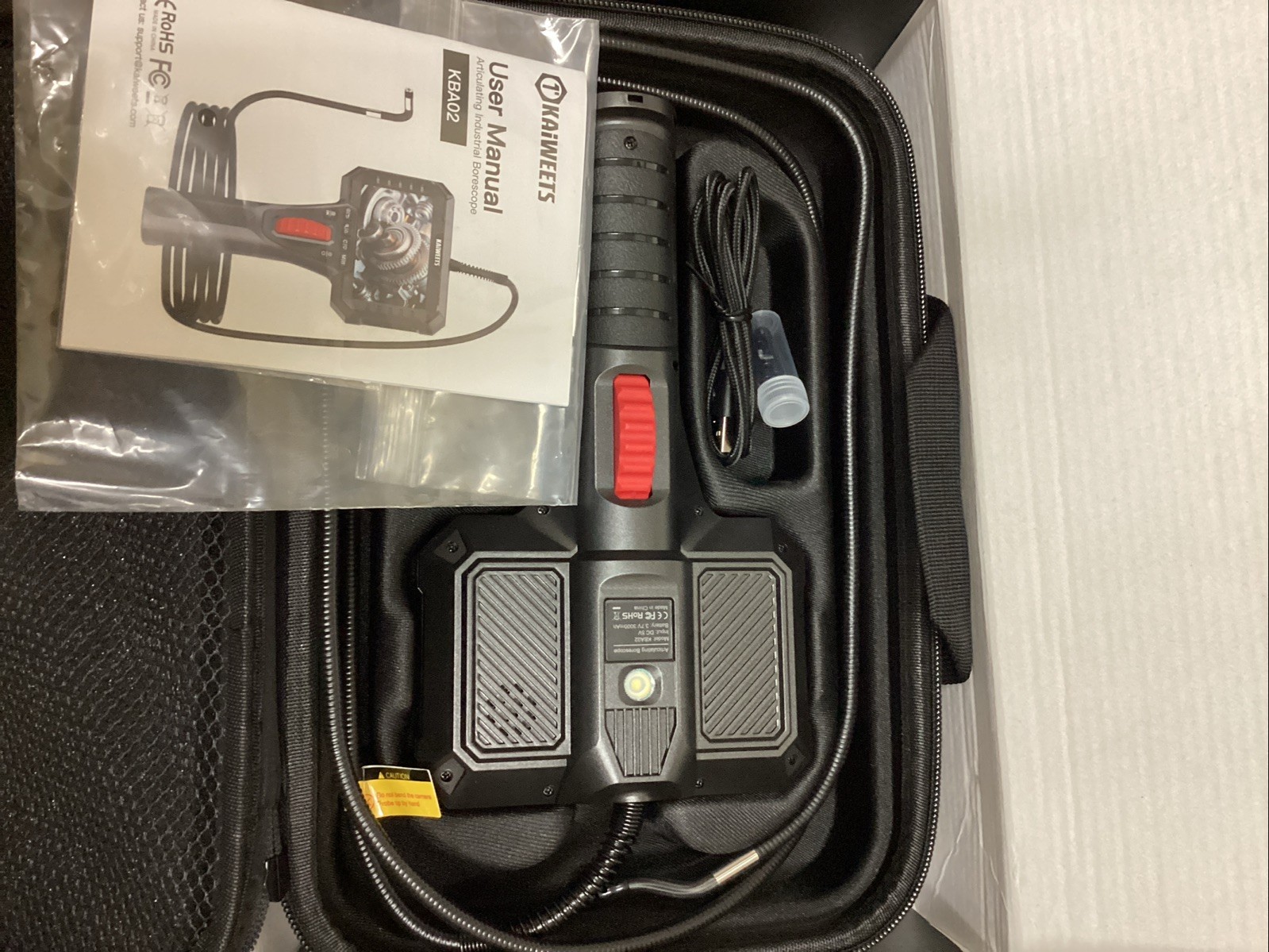 KAIWEETS KBA02 Articulating Borescope 1.6m 6.2mm 1080P LCD Waterproof