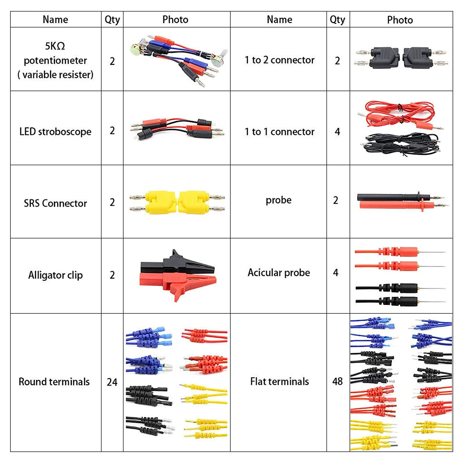 92PCS Automotive Multimeter Circuit Test Leads kit Electric Probe Alligator Clip