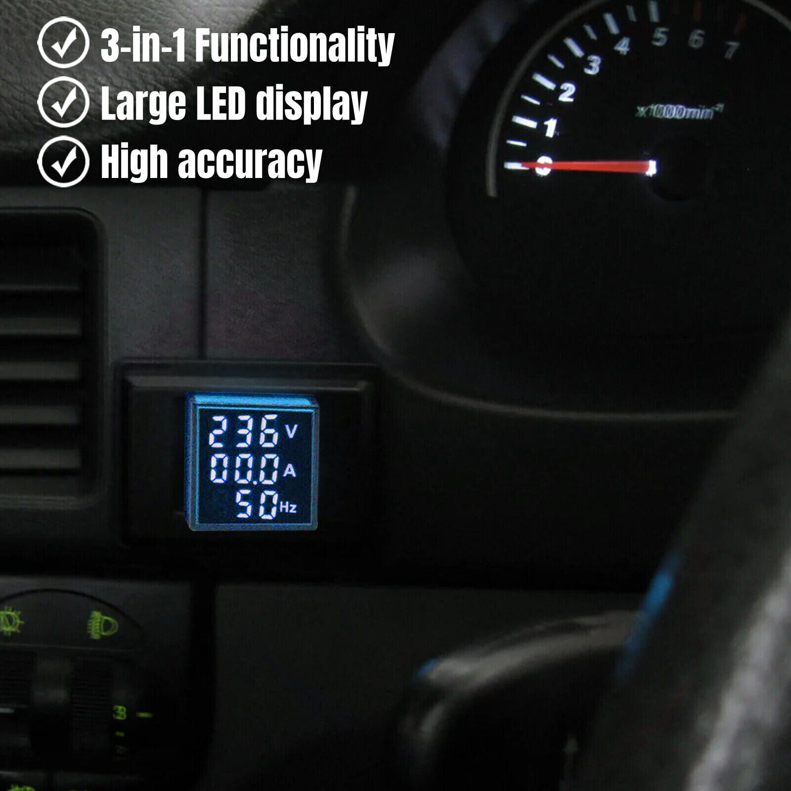 10pcs AC 60-500V 0-100A 22mm 3 in 1 Voltmeter Ammeter LED Digital Volt/AMP Meter